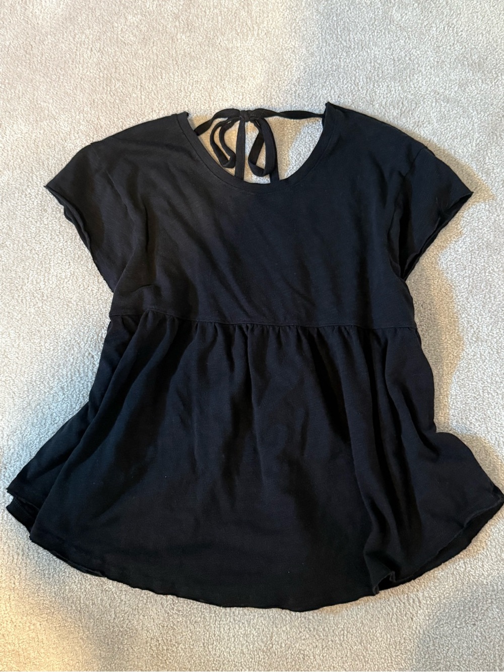American Eagle Outfitters Black Tie-Back Peplum Tunic